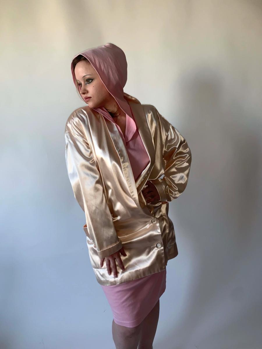 1980s Norma Kamali Slouchy Satin Blazer  product image