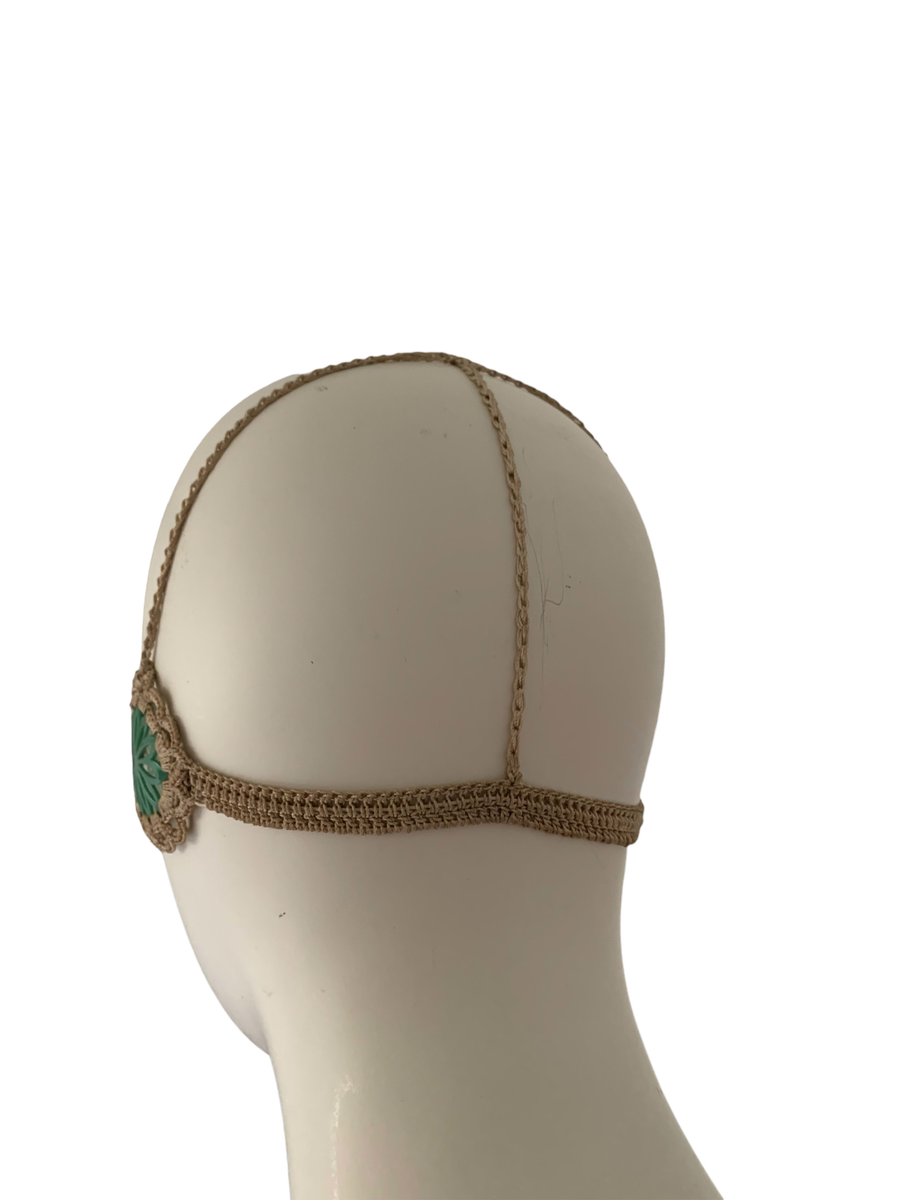 1920s French Celluloid Macrame Butterfly Headdress product image