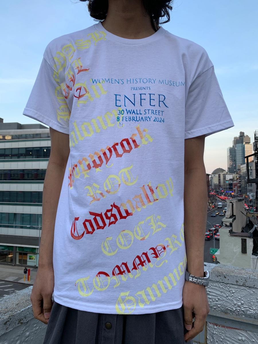 "Enfer" Pus & Blood Text T-shirt - Large