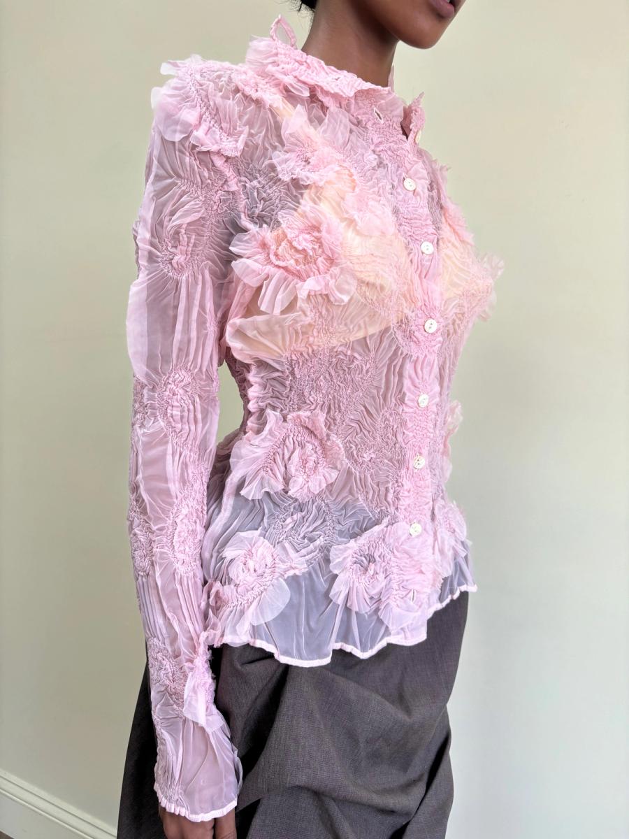 90s Yoshiki Hishinuma Pink Petal Blouse product image