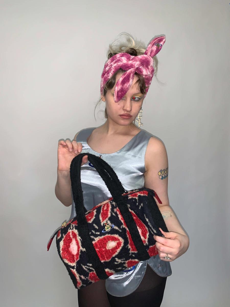 90s Vivienne Westwood Cheetah Terry Cloth Purse product image