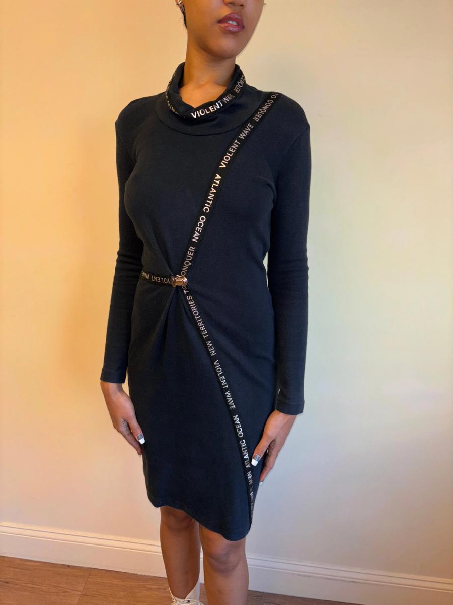 80s Kansai Yamamoto Suspender Clip Text Dress product image