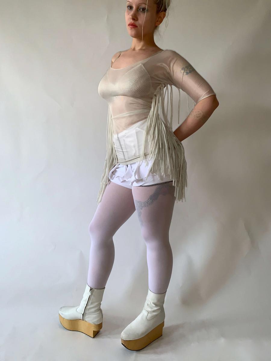 90s Pearlescent Fringe Tunic 