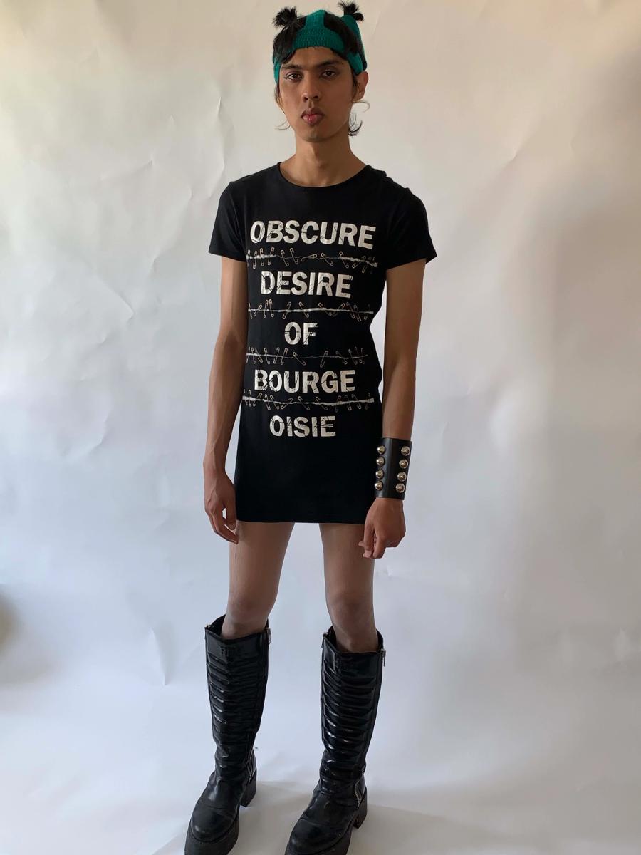 ODOB Trompe- L'oeil Safety Pin T- Shirt Dress product image