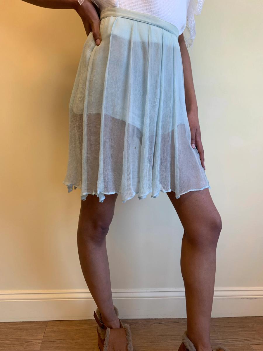 90s Thierry Mugler Silk Skirt with Built-In Pants product image