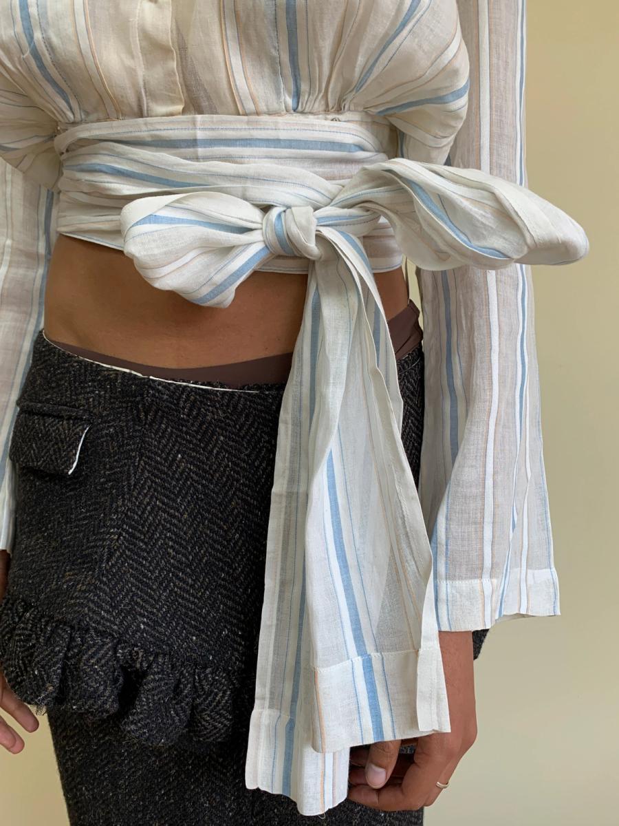 Edwardian Striped Top with Sash product image