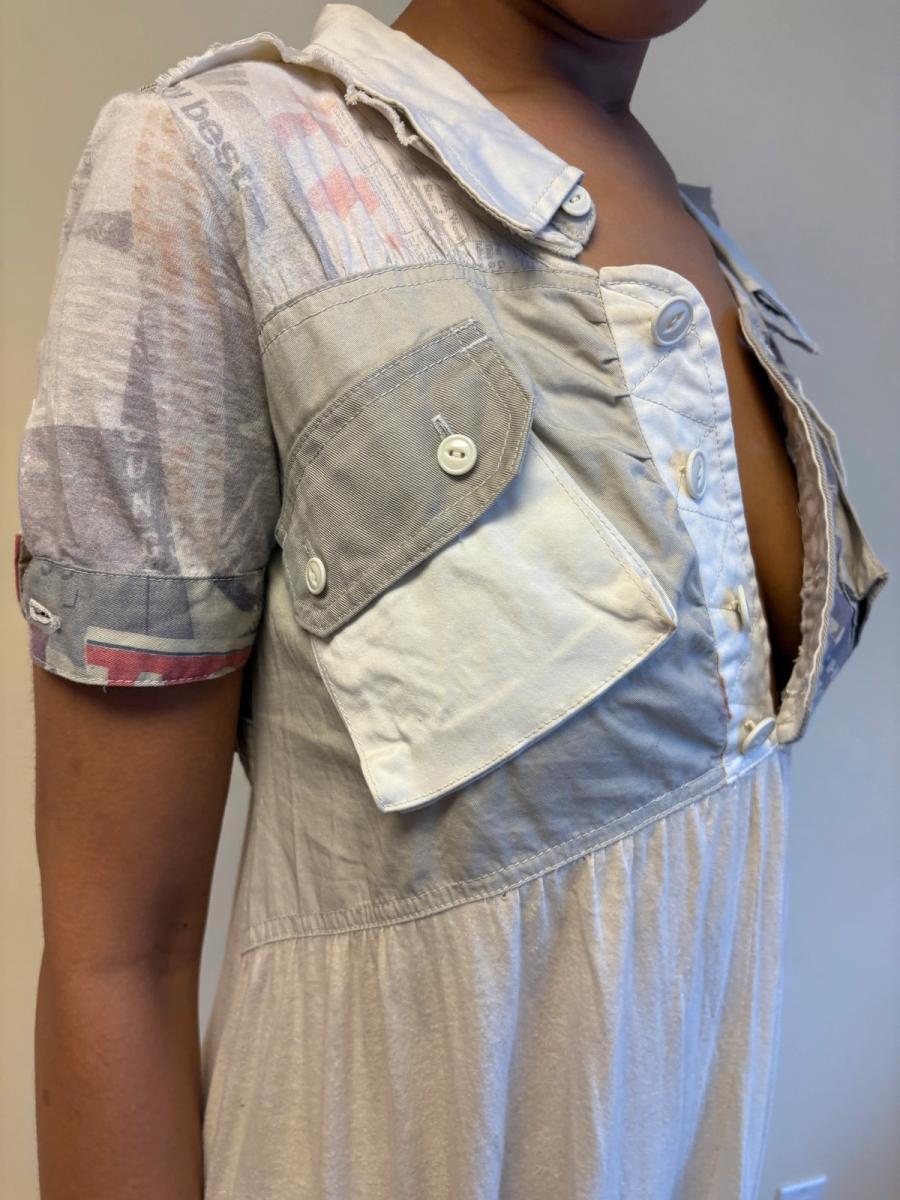 Nozomi Ishiguro Newsprint Dress with Hip Pockets product image