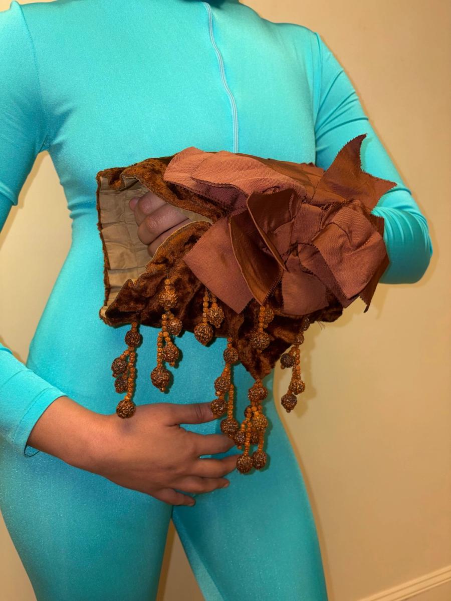 Antique Velveteen Muff with Bow  product image