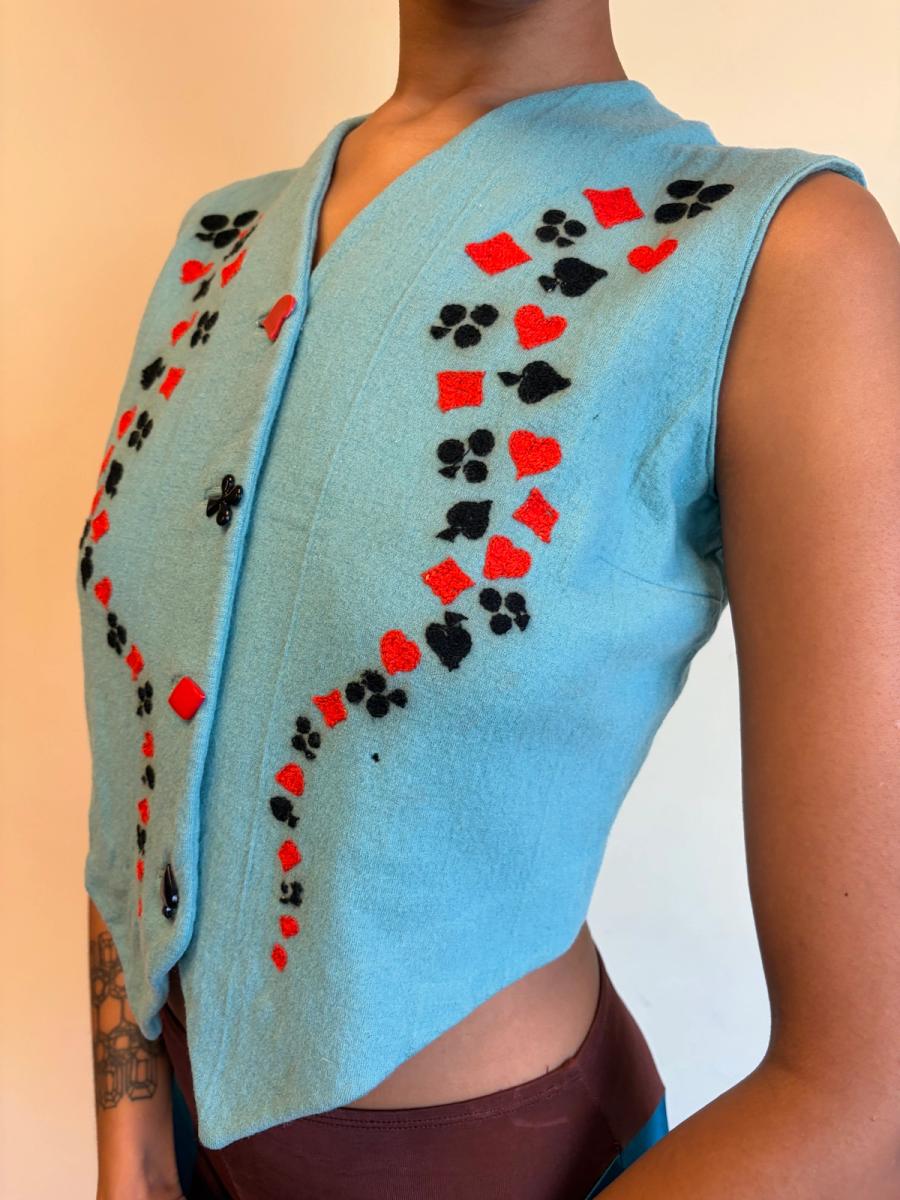 40s Playing Card Theme Embroidered Vest product image