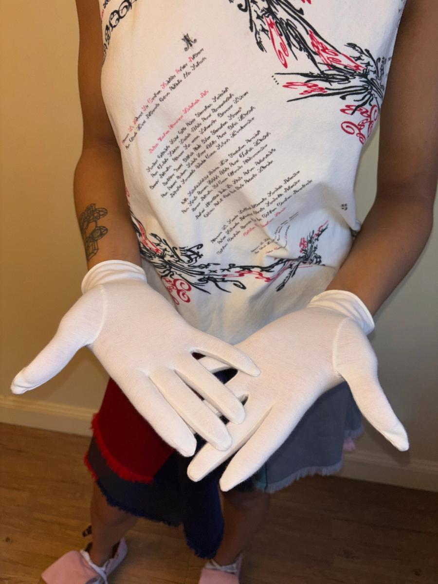 Vintage Chantal Thomass Ribbon Print Gloves product image