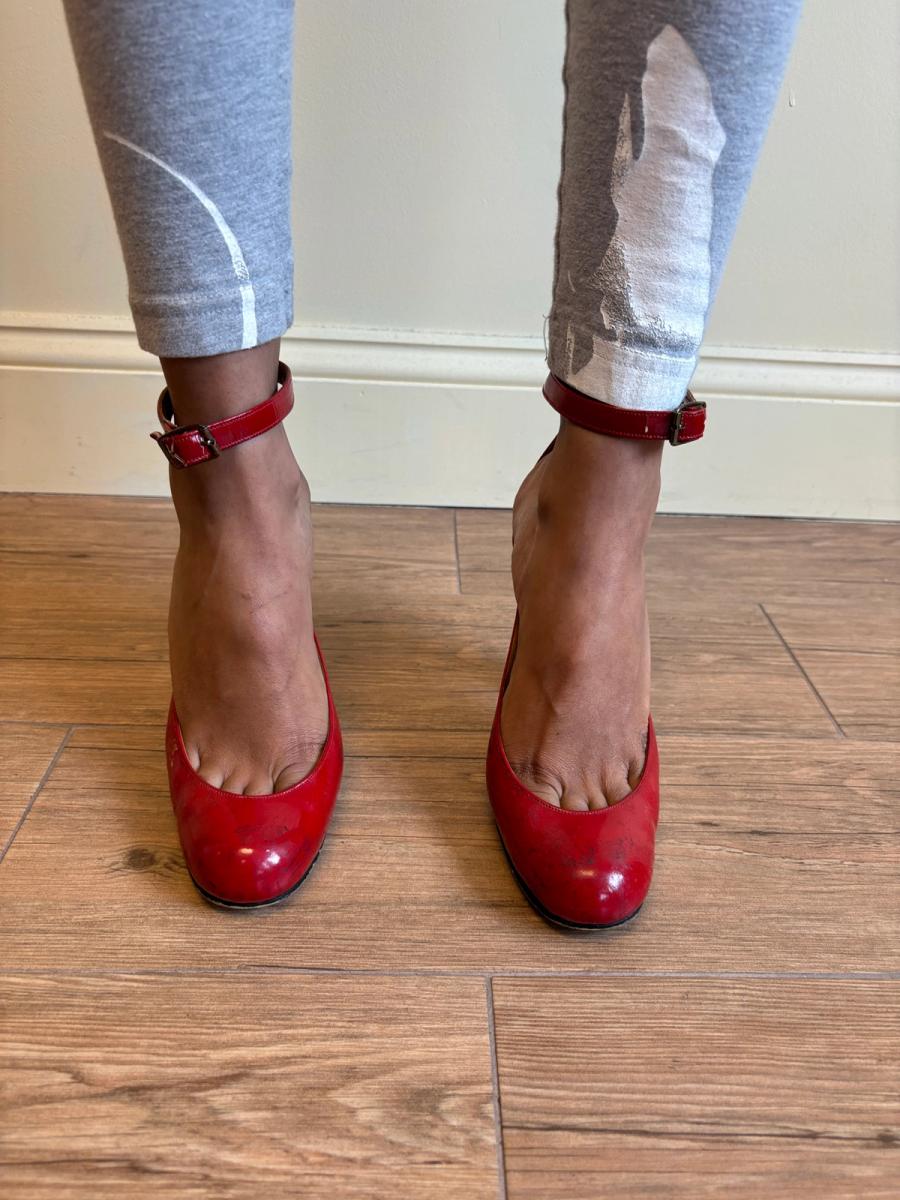 1980s Vivienne Westwood Almond- Toe Tart Red Pumps product image