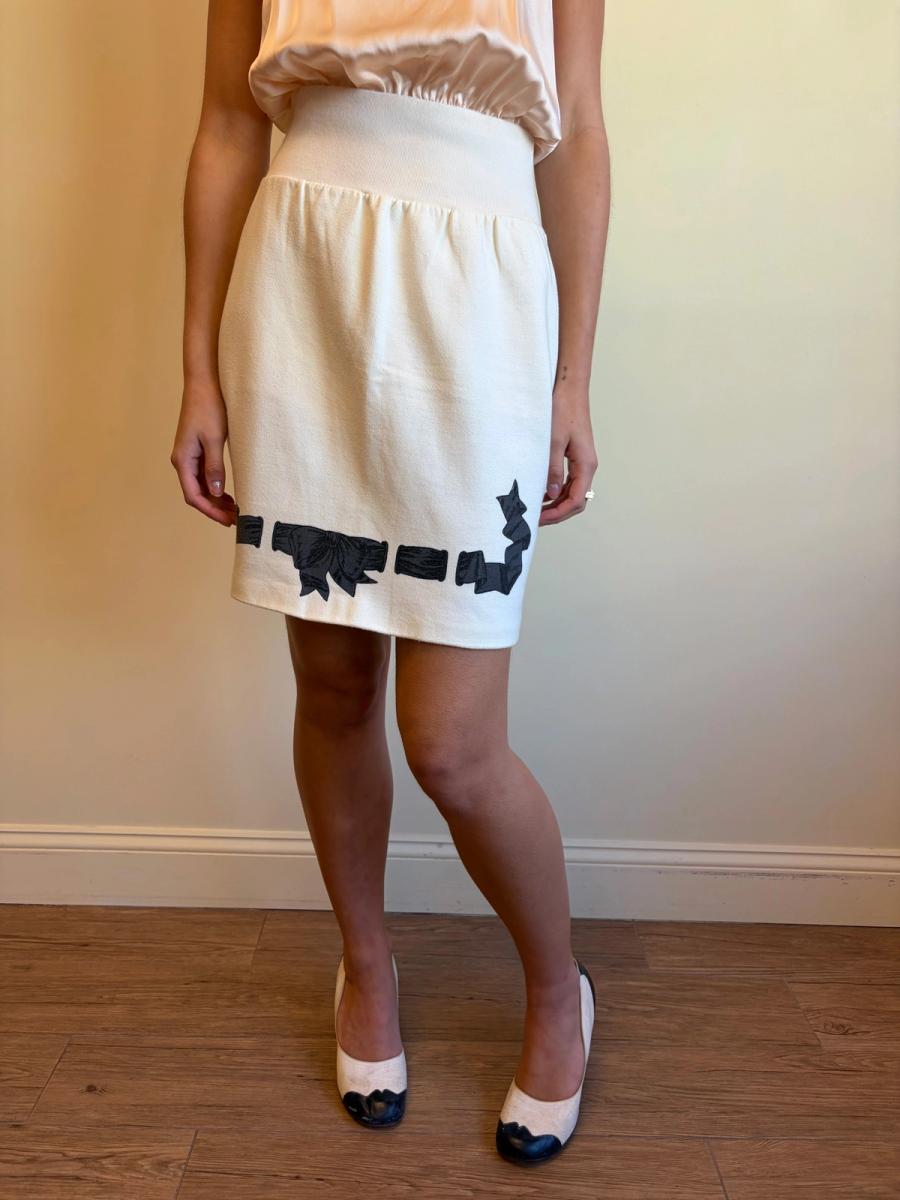 80s Chantal Thomass Trompe L'oeil Ribbon Sweat Skirt product image
