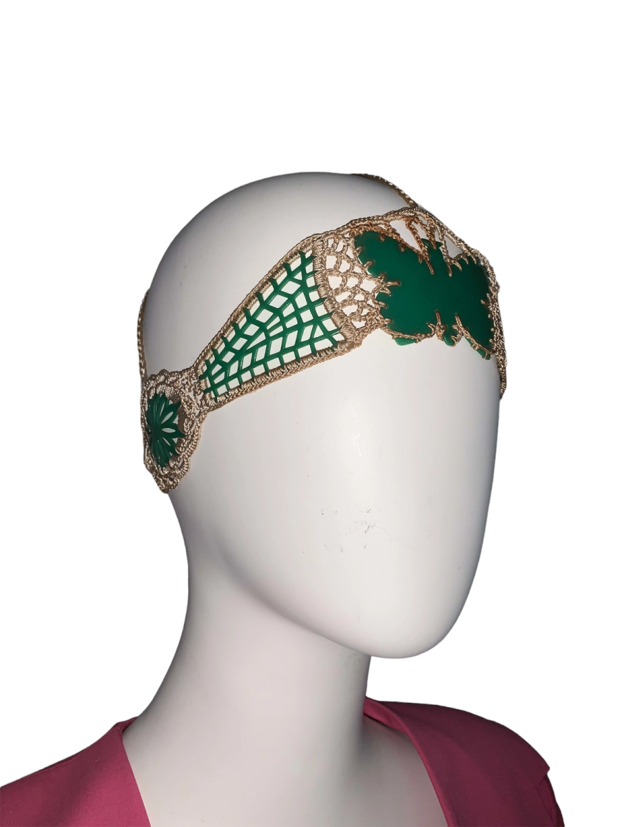 1920s French Celluloid Macrame Butterfly Headdress 