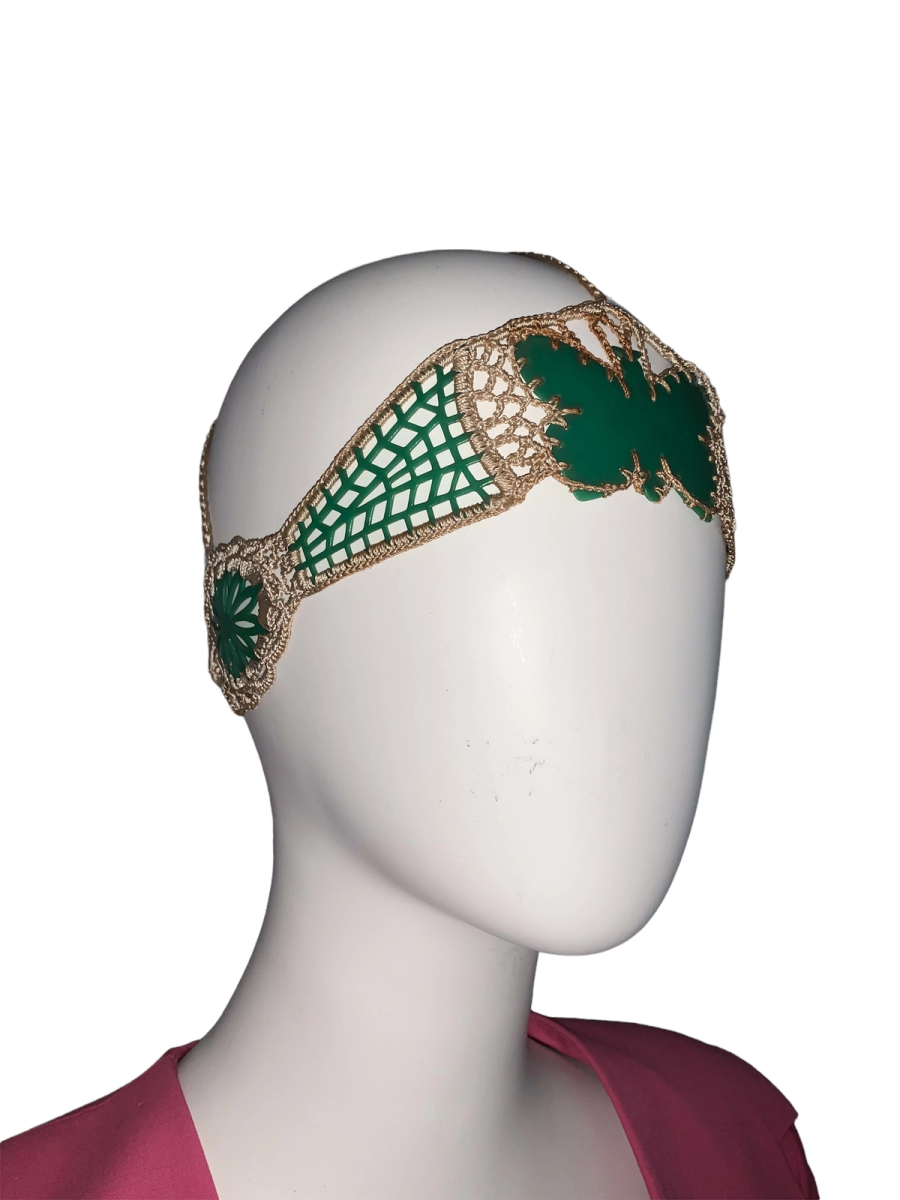 1920s French Celluloid Macrame Butterfly Headdress product image