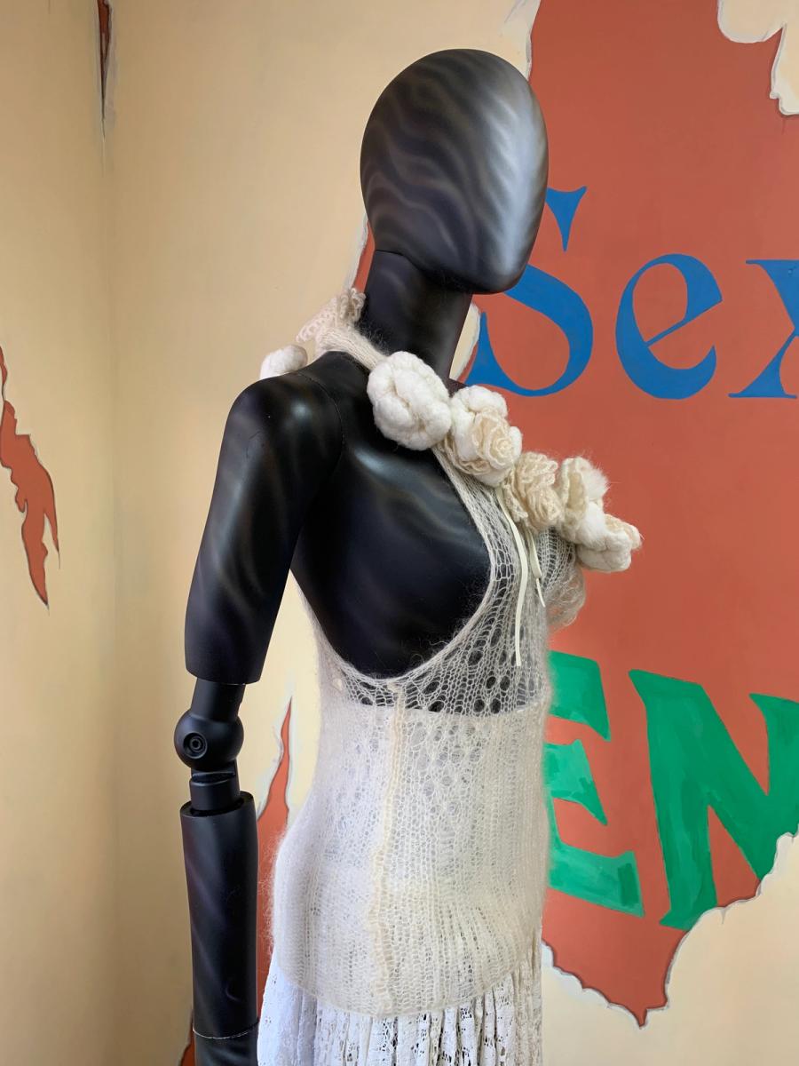 20,000,000 fragments Mohair Knit Top with Sculptural Neckline product image