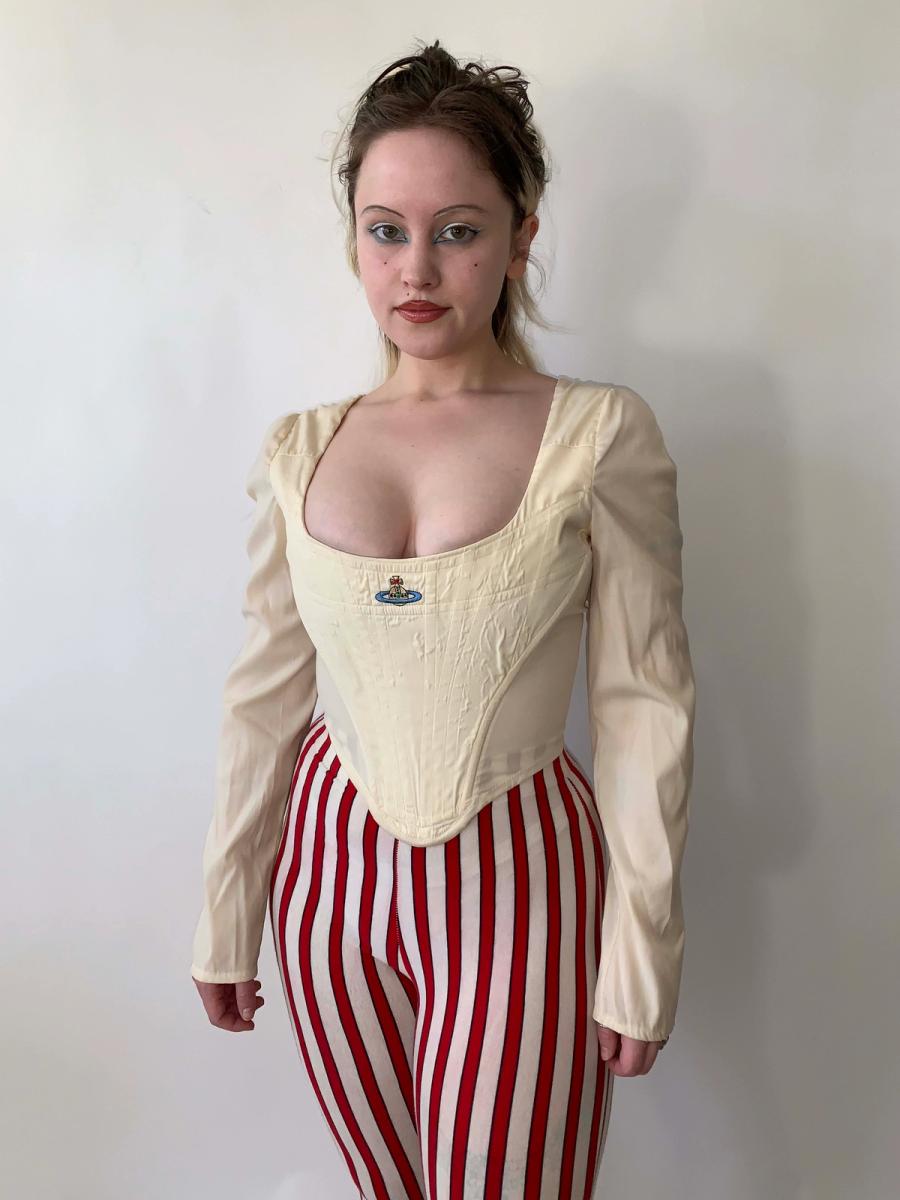 90s Vivienne Westwood Longsleeve Cream Corset product image