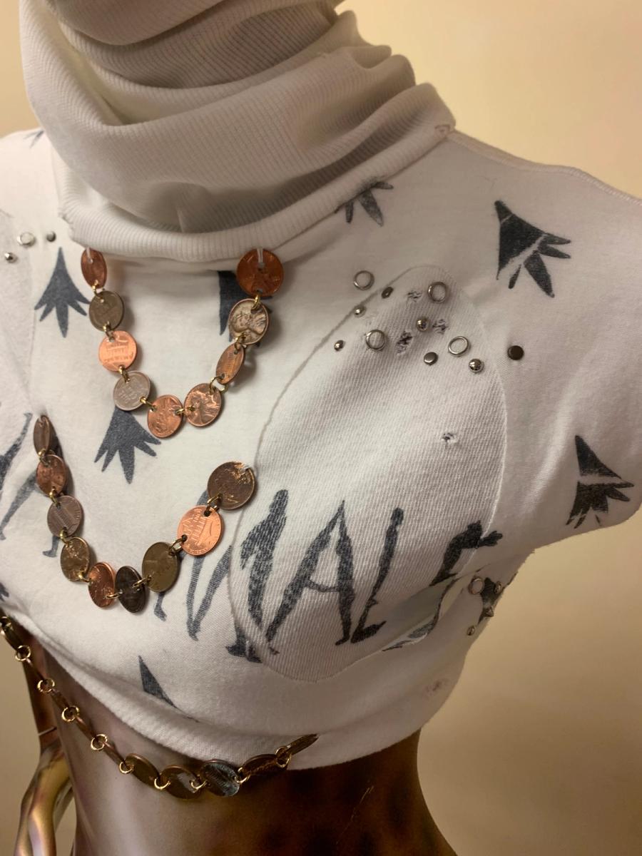 Alpha Male Studded Sweatshirt Top With Pennies product image