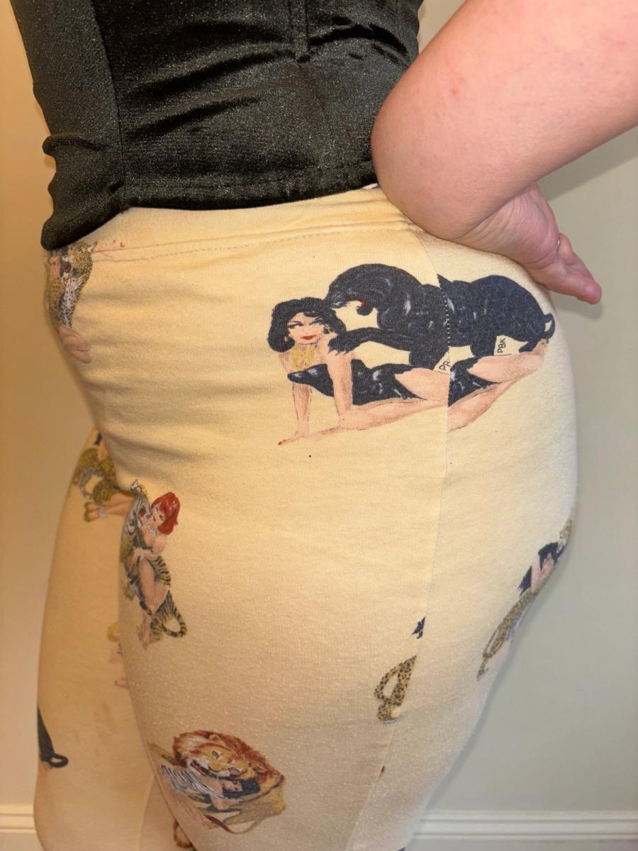 80s Krizia Big Cat and Pinup Girl Leggings product image