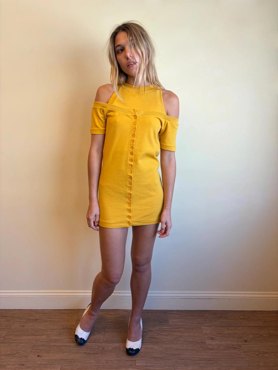80s Norma Kamali Double Layered Sweat Mini Dress product image