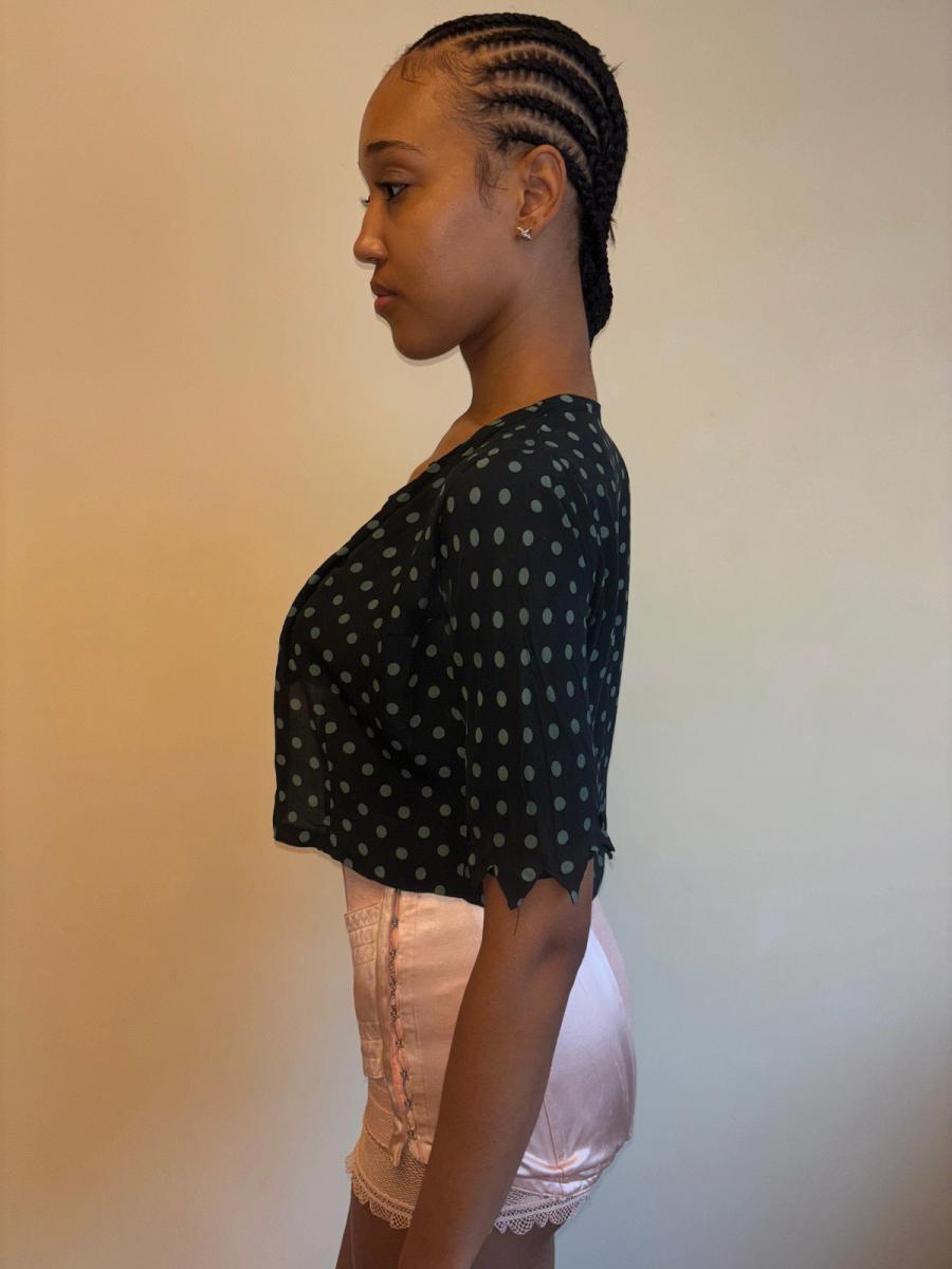 30s Polka Dot Top with Jagged Hem product image