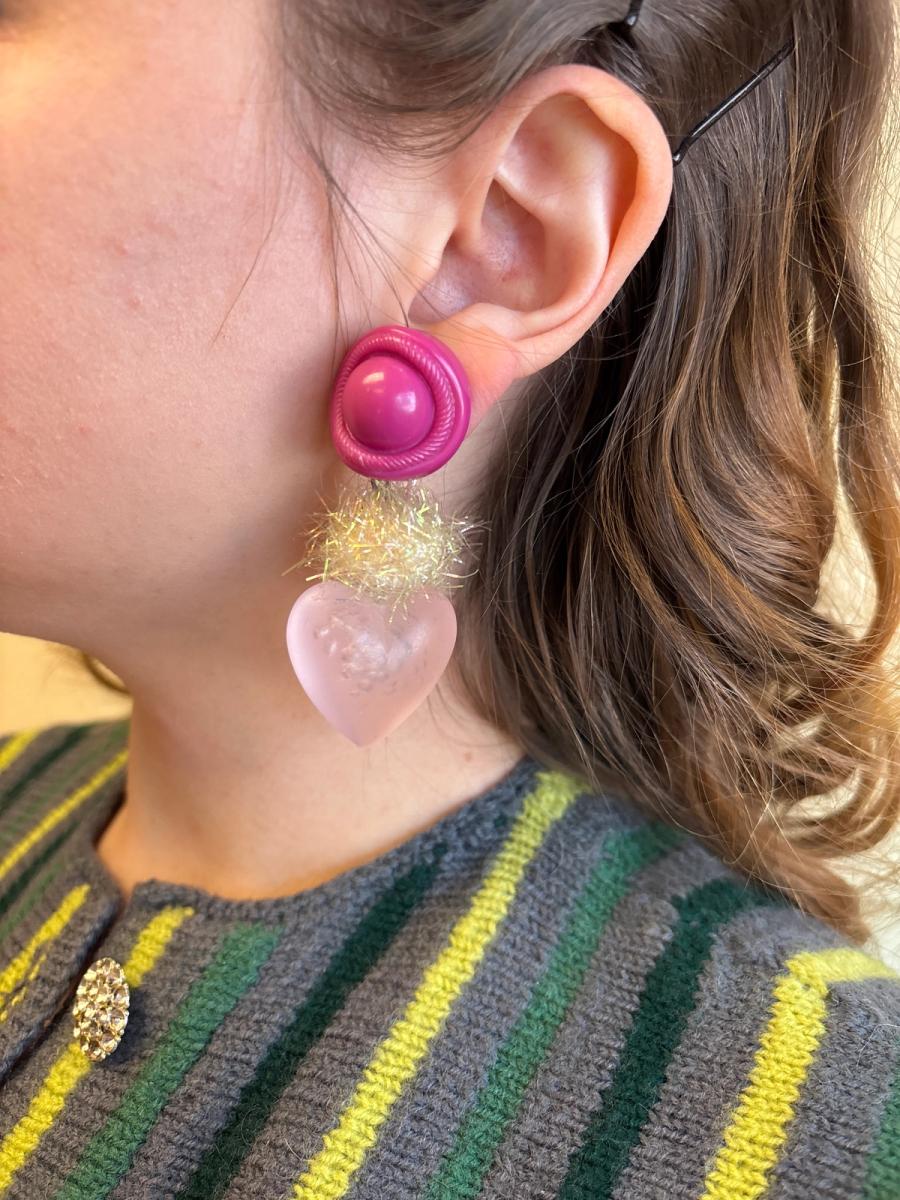 80s Oversized Heart Earrings product image