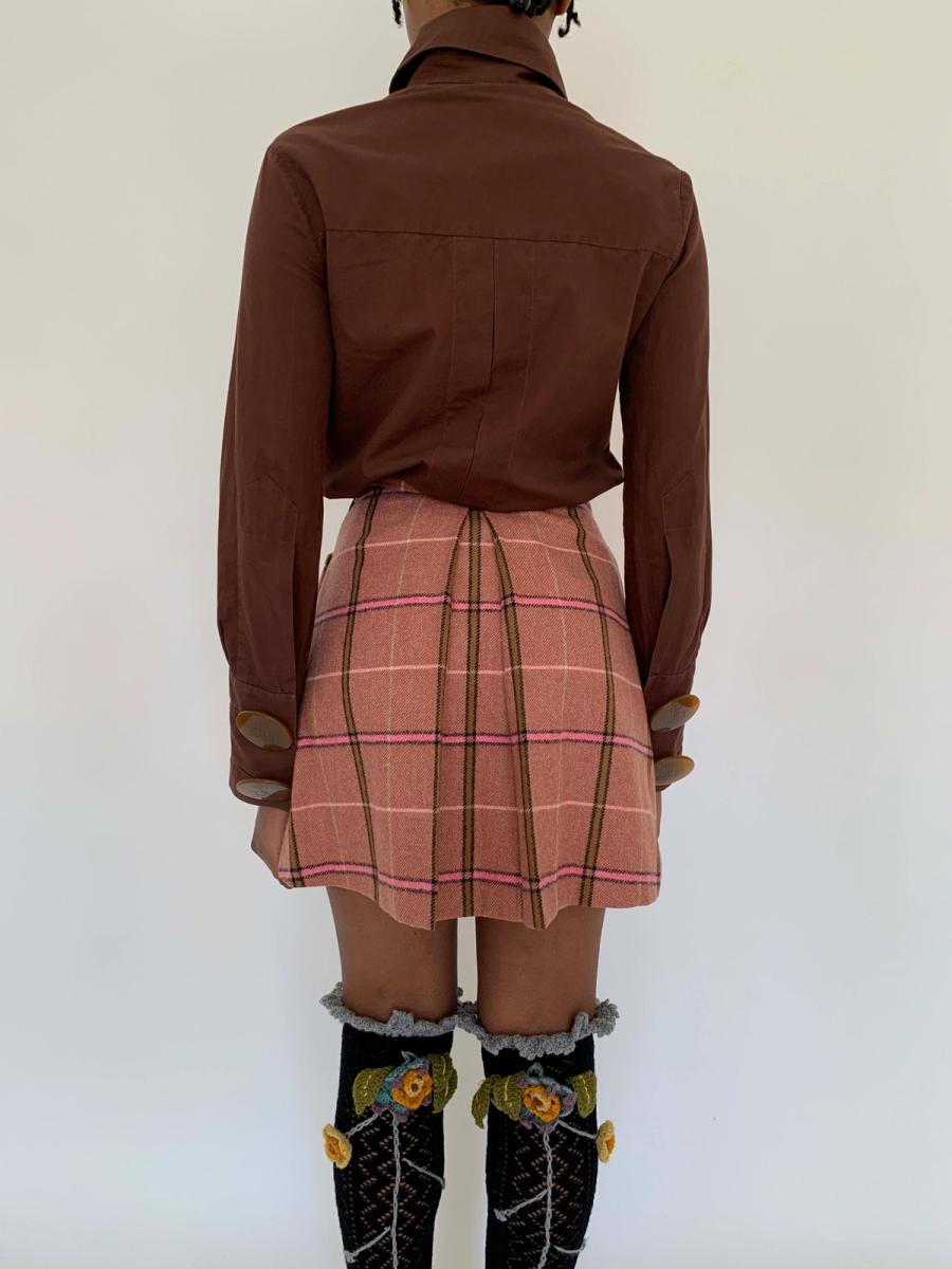 90s Vivienne Westwood Pink Tartan Mini Skirt product image