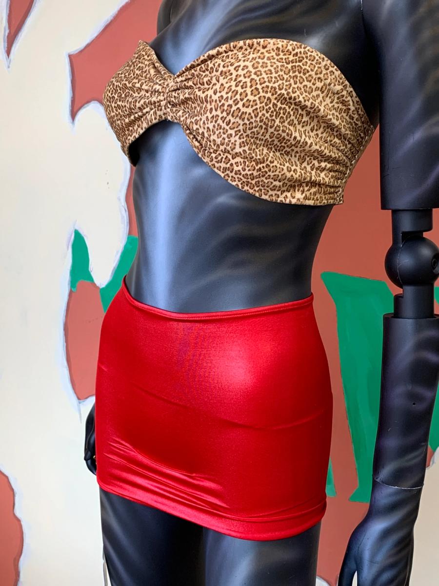 Deadstock 80s OMO Norma Kamali Red Swim Skort product image