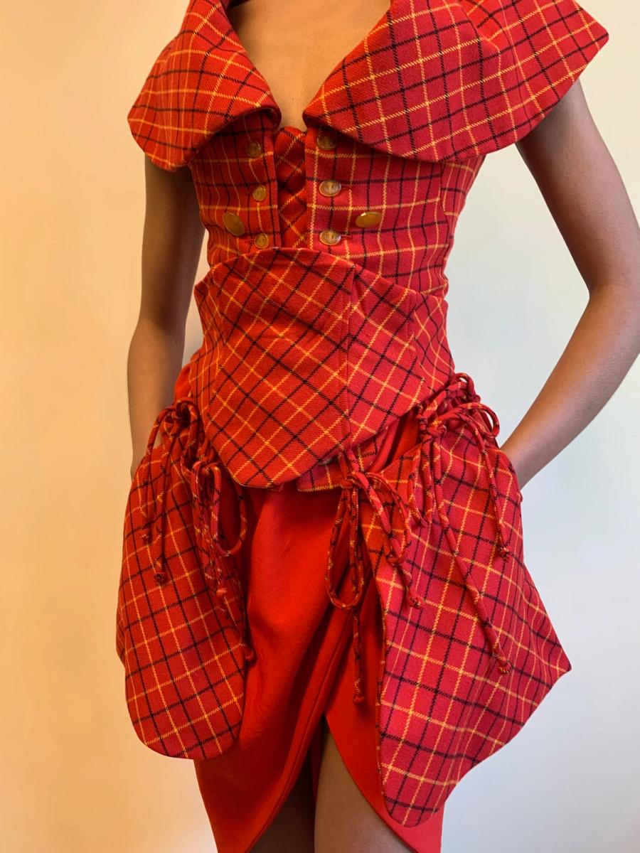 1996 Vivienne Westwood 'Vive la Cocotte' Tartan Waist Corset product image
