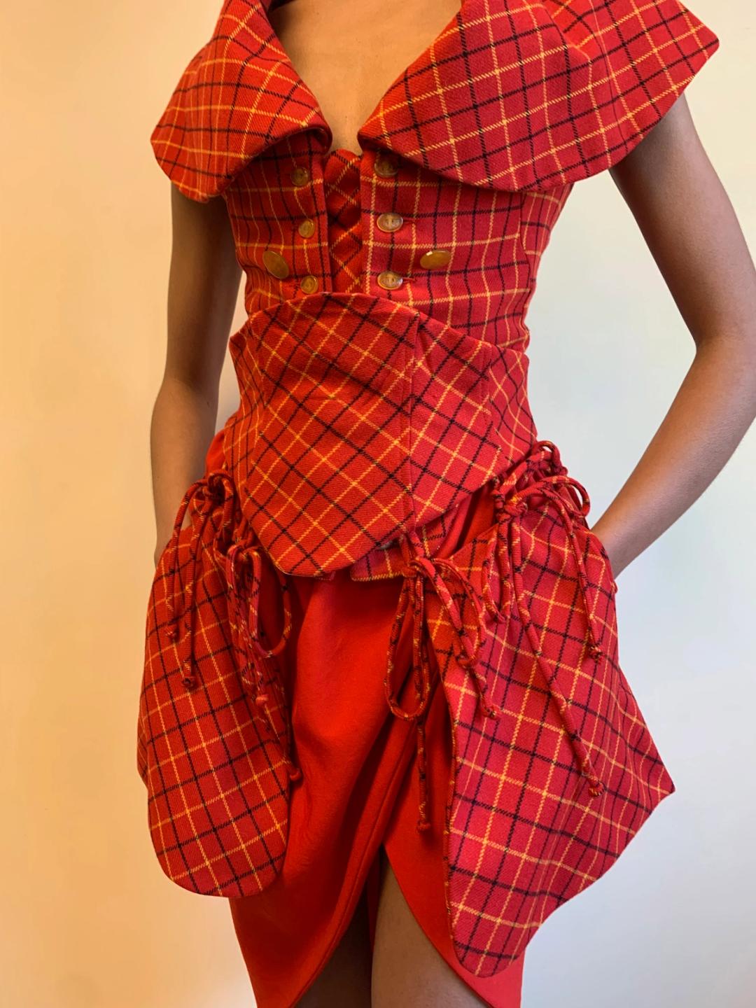 vivienne westwood red corset dress Vivienne Westwood, Mini Sunday draped corset dress, Women, Burgundy, US 16, Dresses, Materialmix