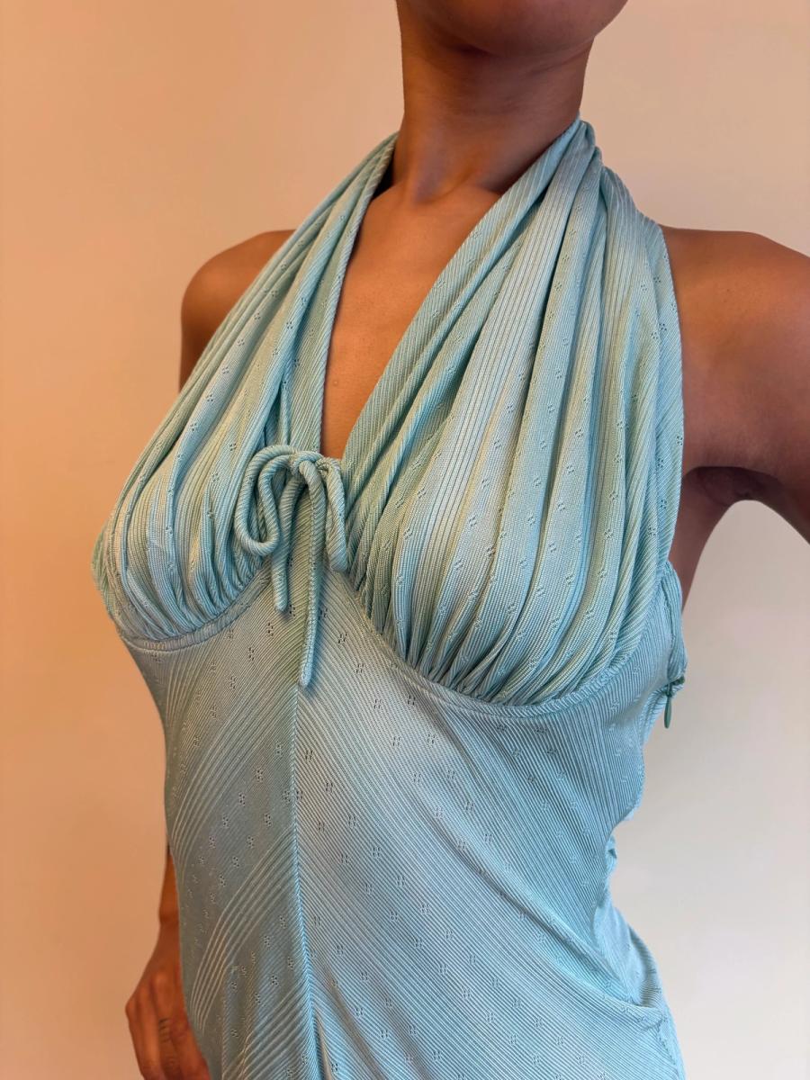 Vintage Chantal Thomass Aqua Halter Romper product image