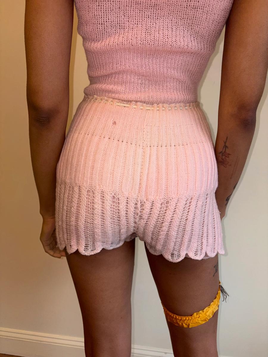 1930s French Handknit Scalloped Shorts  product image