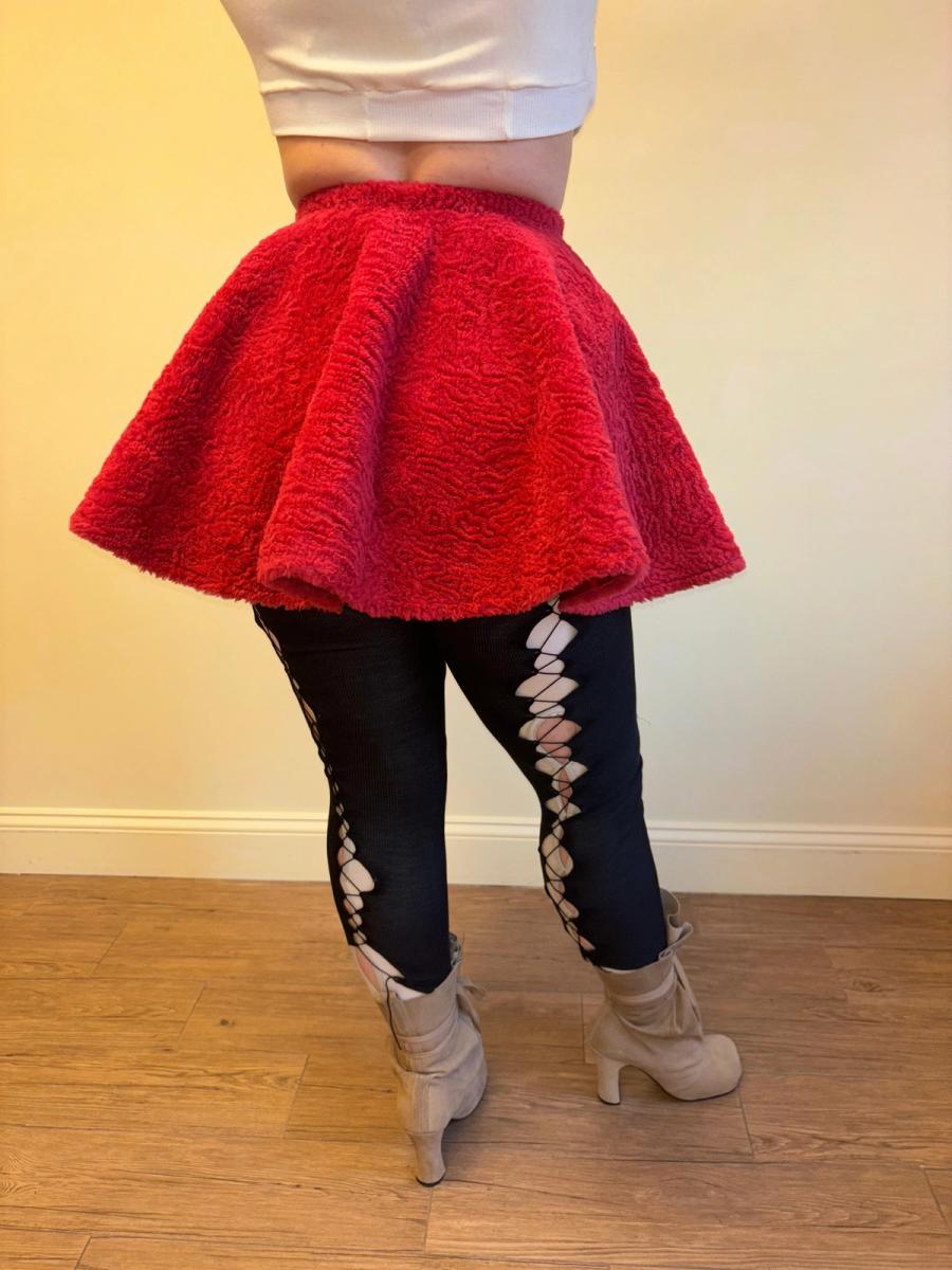 Vintage Chantal Thomass Red Faux Fur Skirt product image