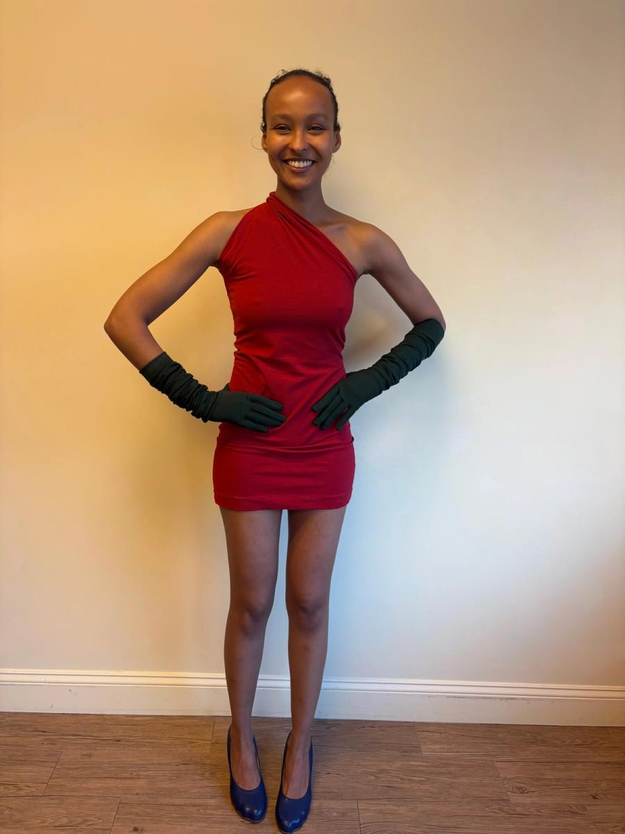 90s Romeo Gigli Red Asymmetrical Dress product image