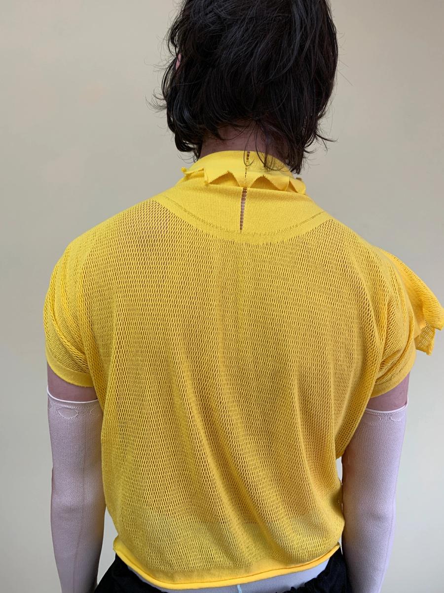 Issey Miyake APOC Yellow Pleated Top With Hood product image