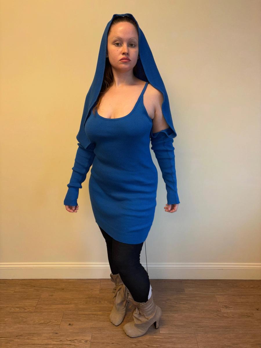 80s Angelo Tarlazzi Blue Dress with Shrug product image