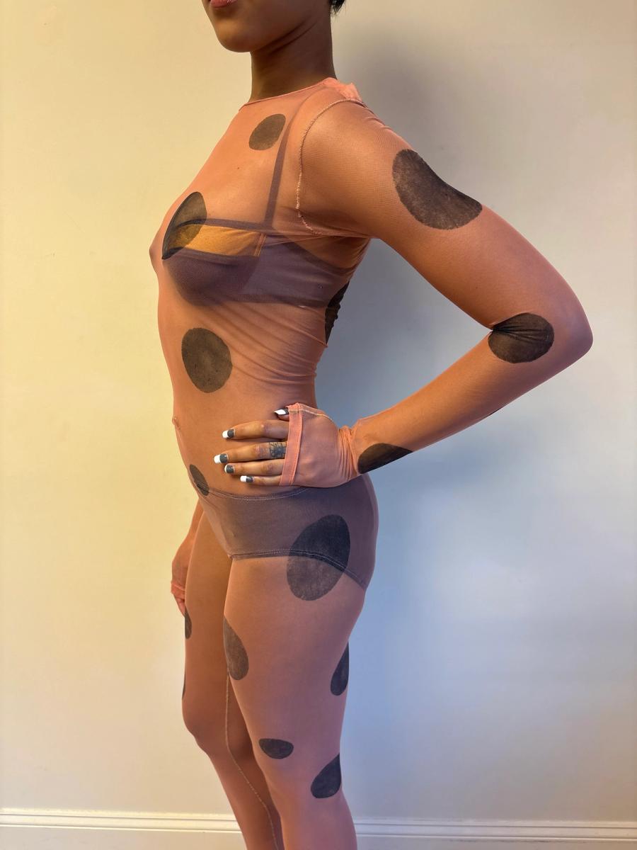 Polka Dot Illusion Net Bodysuit product image