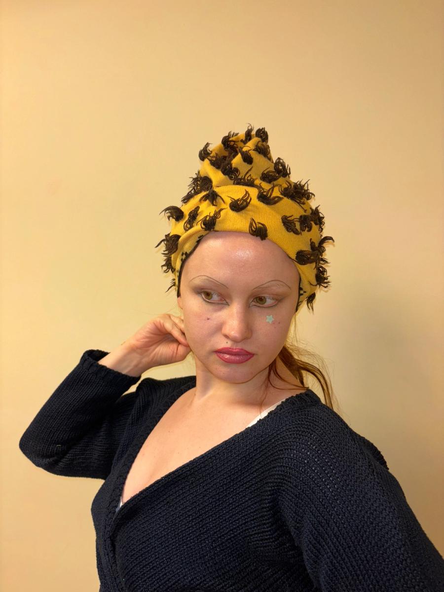 Vivienne Westwood 'Vive La Cocotte' Gold Label Knitwear Cheetah Tufted Hat product image