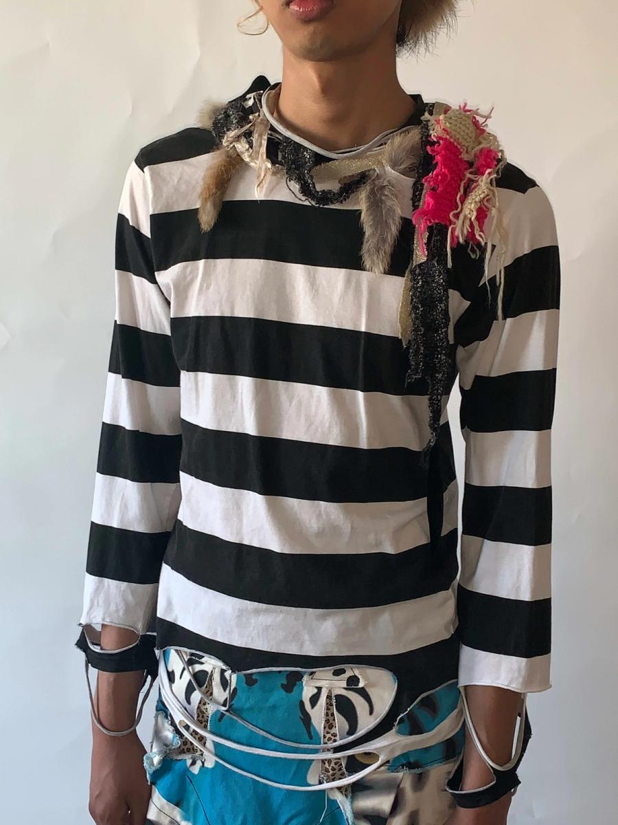 Nozomi Ishiguro Striped Deconstructed Top product image