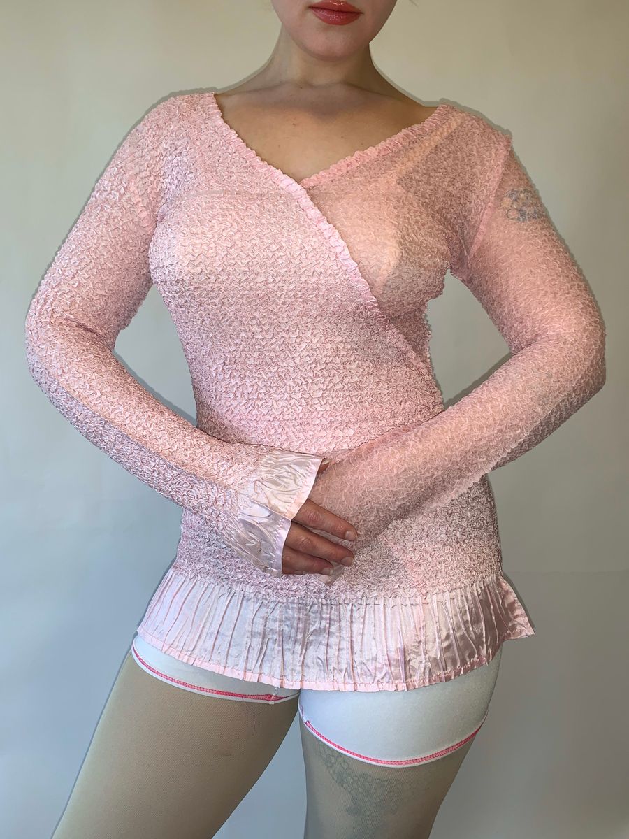 Yoshiki Hishinuma Crinkled Pink Top product image