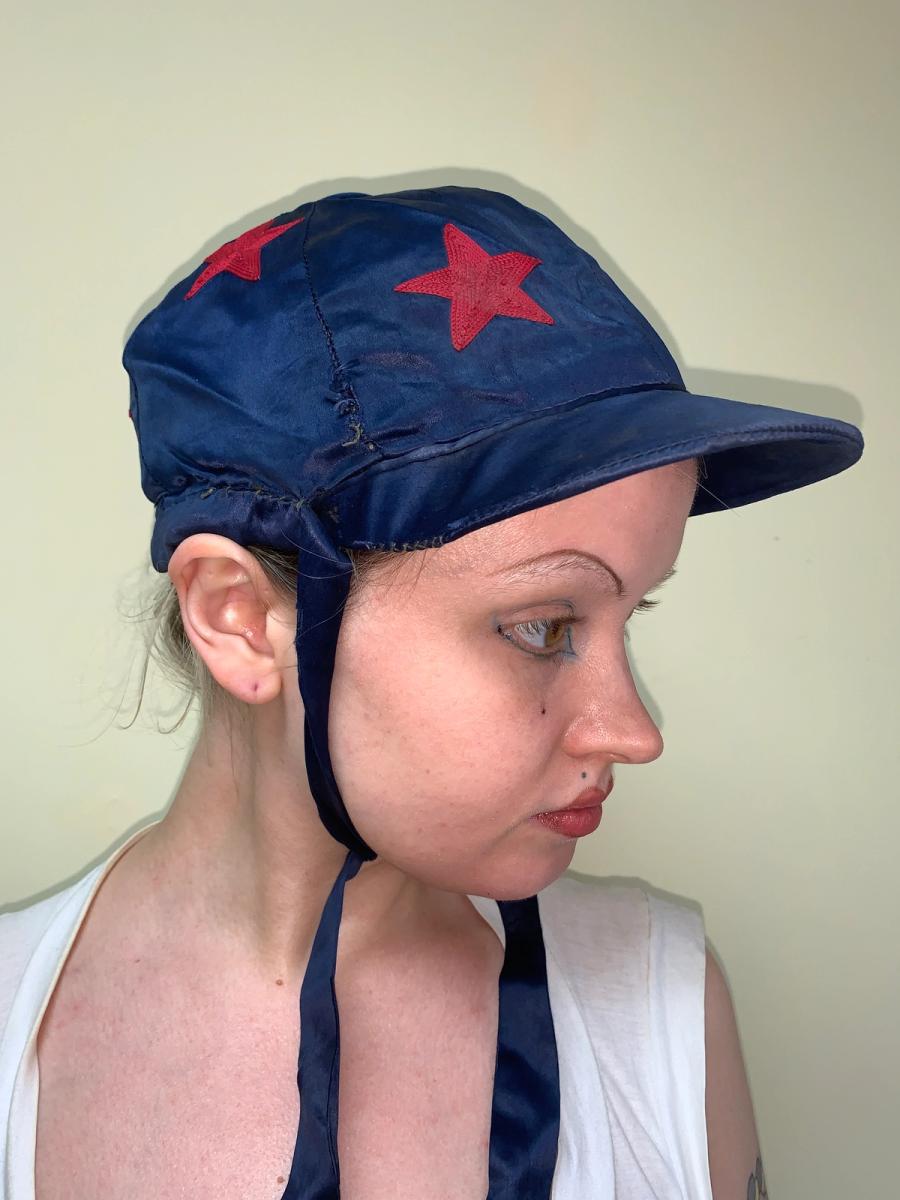 1920s Embroidered Star Female Jockey Cap product image