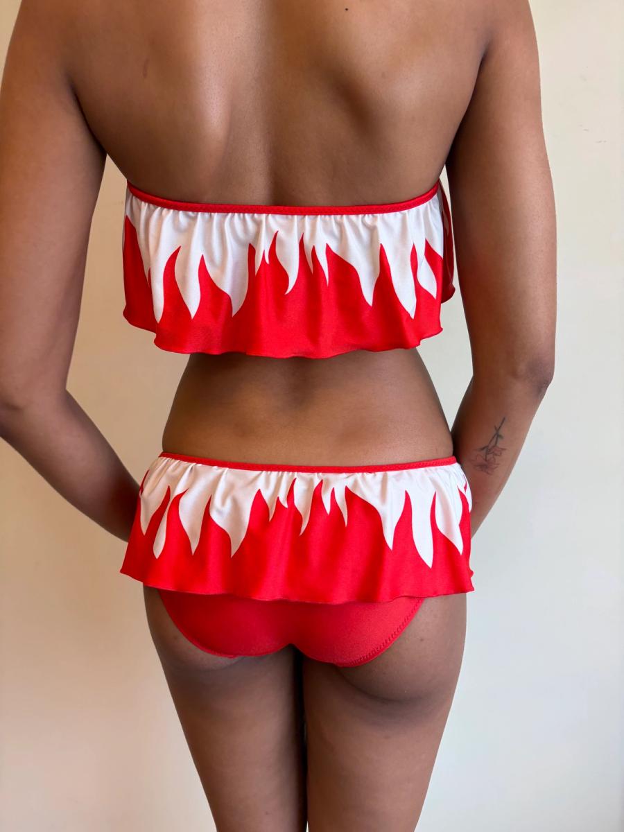 Vintage YSL Flame Bandeau Bikini product image