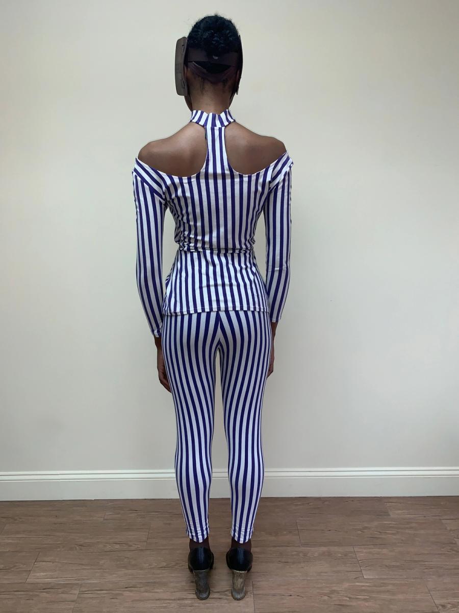 1992 Junior Gaultier Striped Set with Attached Choker product image