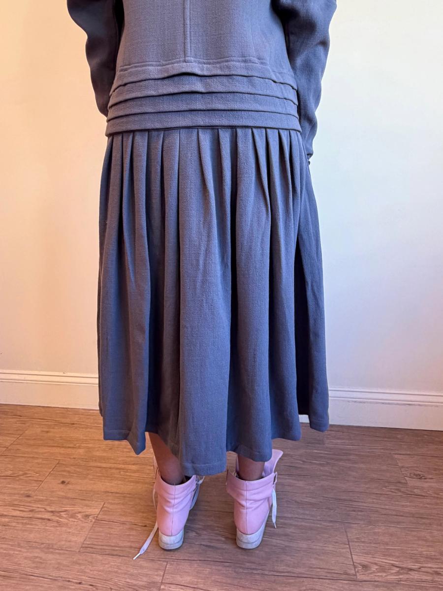 1980s Takezo Wool Crepe Drop-waist Dress product image