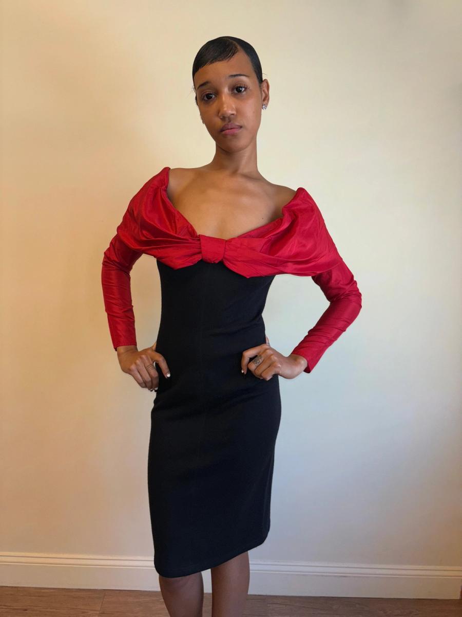 80s Angelo Tarlazzi Bow Dress product image