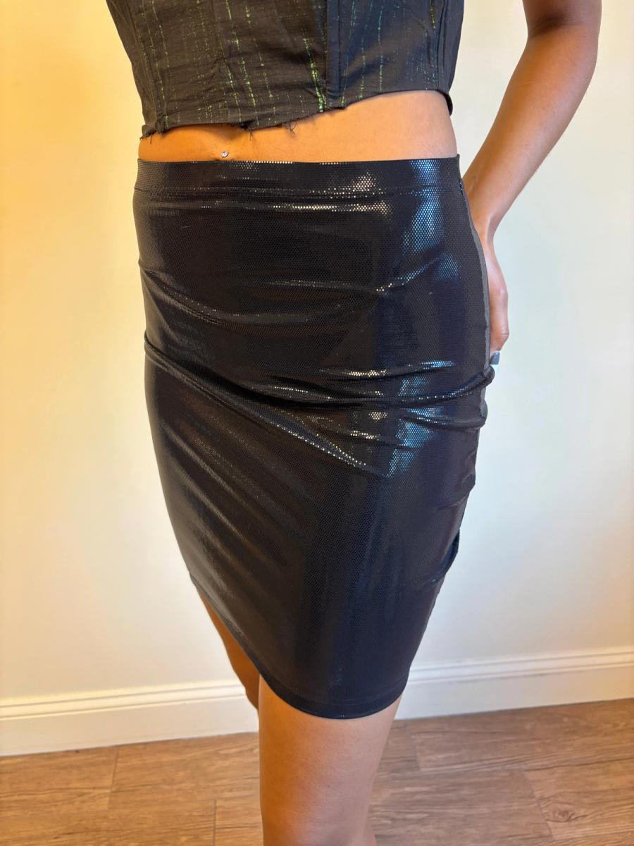 80s Krizia Wet Look Pencil Skirt product image