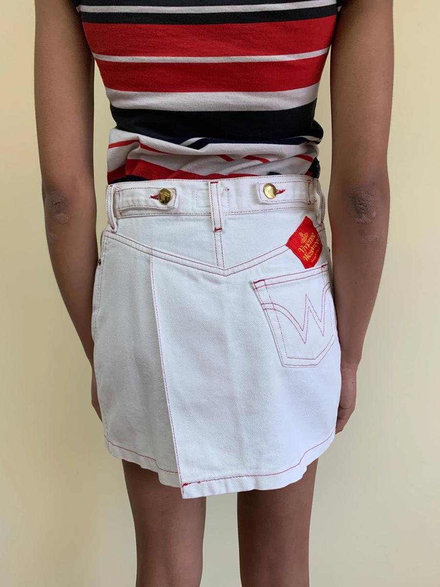 90s Vivienne Westwood White Denim Miniskirt product image