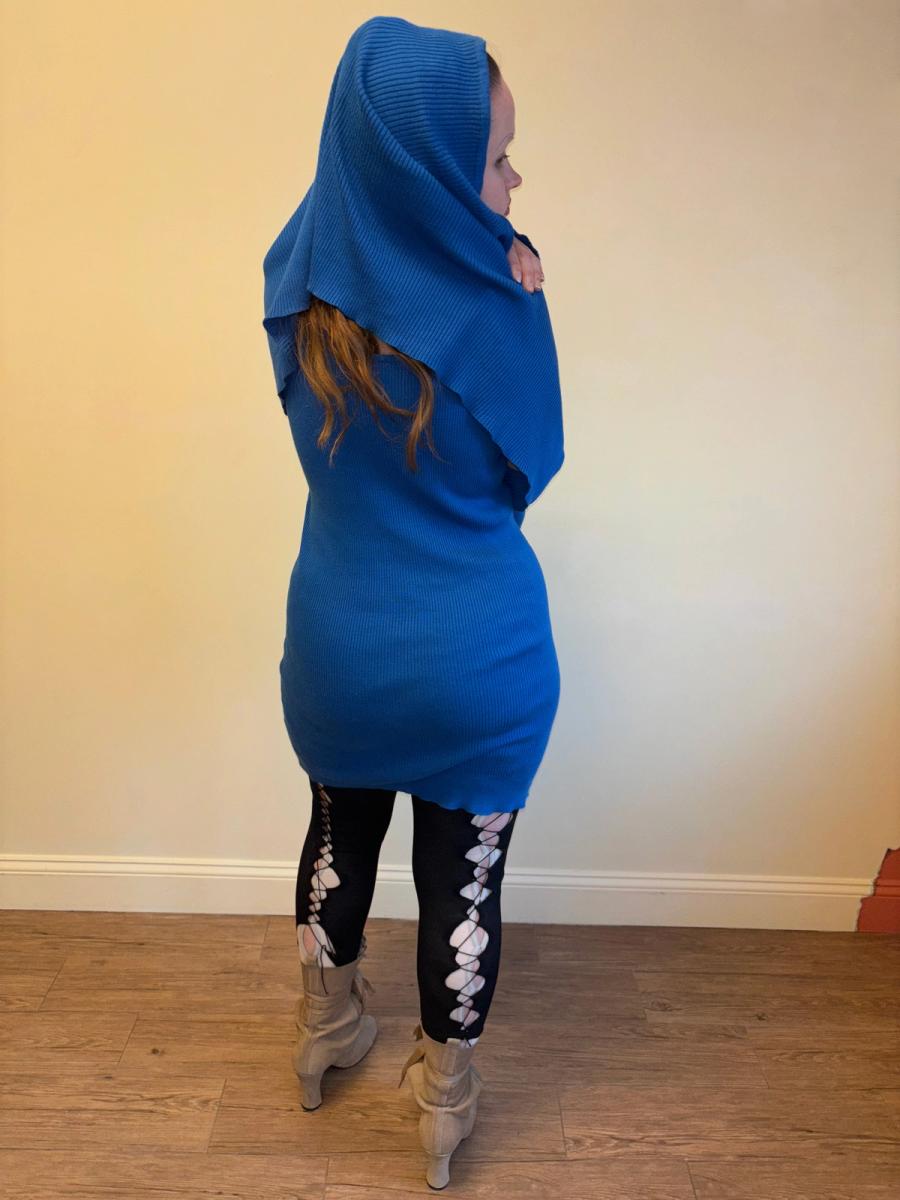80s Angelo Tarlazzi Blue Dress with Shrug product image
