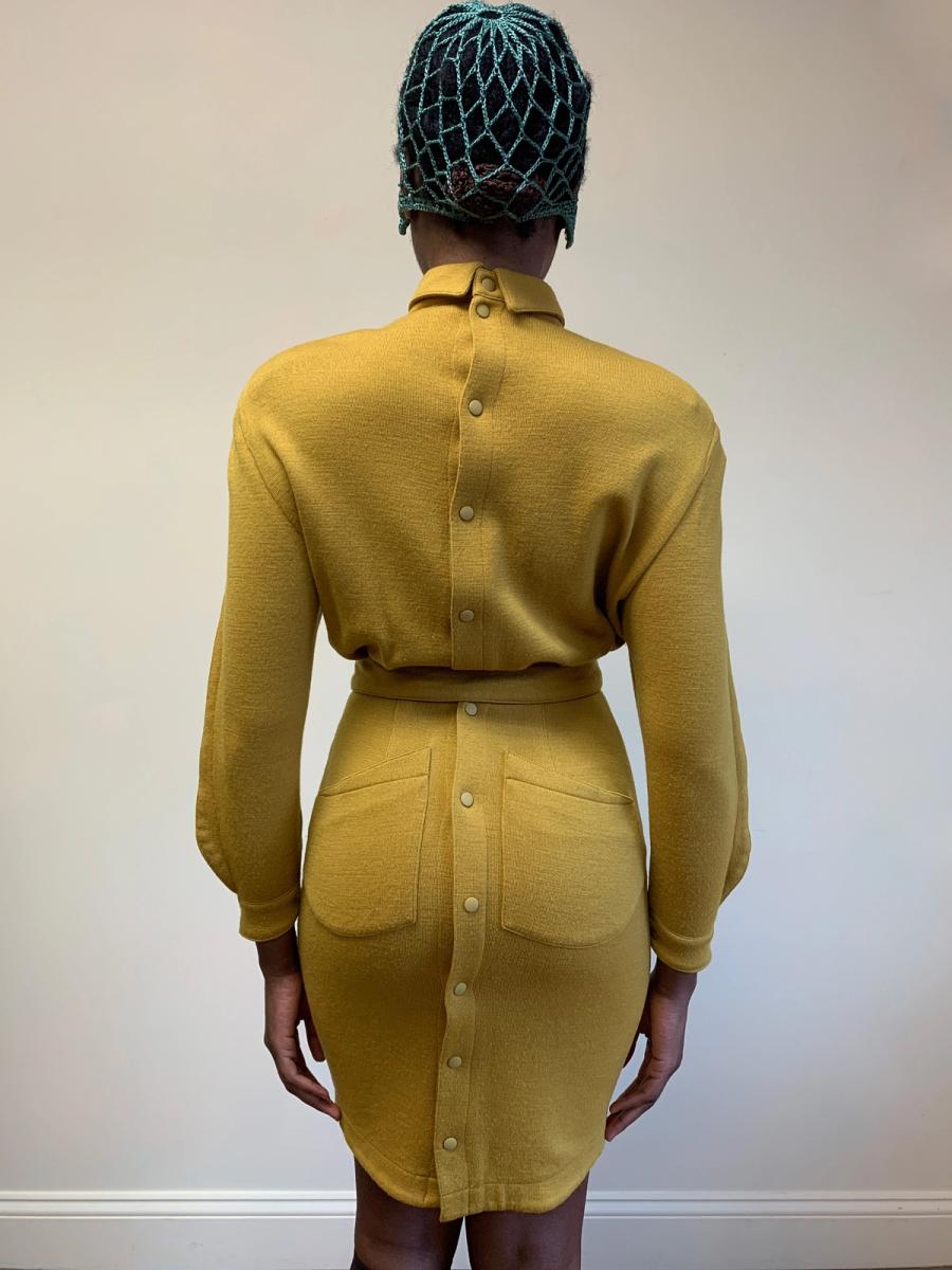 80s Thierry Mugler Knit Belted Dress product image