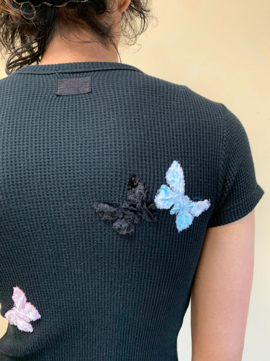 20471120 Waffle Tee with Butterflies  product image