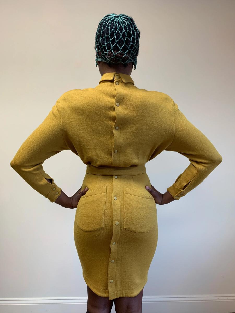 80s Thierry Mugler Knit Belted Dress product image